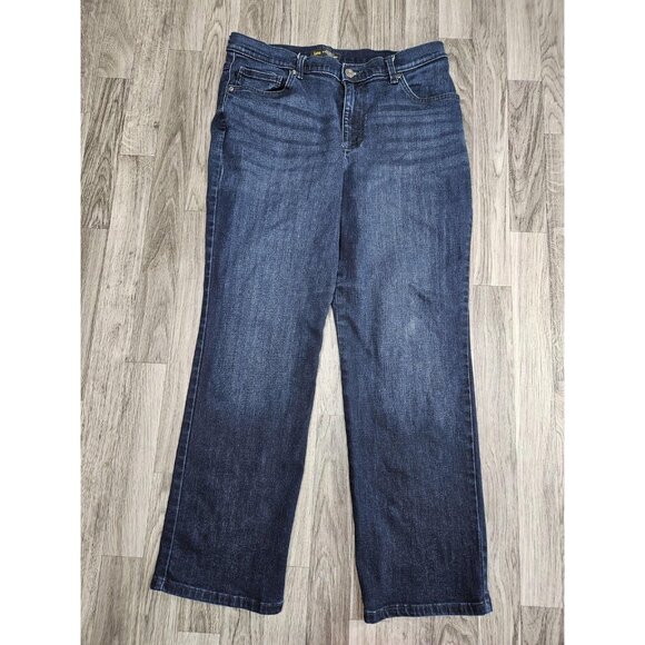 (3/$35) Lee Jeans Womens 14 Short Blue Relaxed Fit Straight Leg Mid Rise Denim - Picture 1 of 11